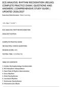 ECG ANALYSIS&colon; RHYTHM RECOGNITION &lpar;RELIAS&rpar;&NewLine;COMPLETE PRACTICE EXAM &vert; QUESTIONS AND&NewLine;ANSWERS &vert; COMPREHENSIVE STUDY GUIDE &vert;&NewLine;UPDATED 2026&sol;2027
