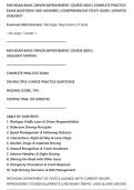 MICHIGAN BASIC DRIVER IMPROVEMENT COURSE &lpar;BDIC&rpar; COMPLETE PRACTICE&NewLine;EXAM QUESTIONS AND ANSWERS &vert; COMPREHENSIVE STUDY GUIDE &vert; UPDATED&NewLine;2026&sol;2027
