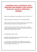 CALIFORNIA CSLB C10 ELECTRICAL EXAM &NewLine;QUESTIONS AND ANSWERS &lpar;LATEST UPDATE&rpar; &NewLine;EXAM FULLY SOLVED & &lpar;QUESTIONS &plus; &NewLine;ANSWERS&rpar;
