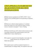 USPAP APPRAISAL STANDARDS REVIEW&NewLine;2026 QUESTIONS WITH SOLUTIONS&NewLine;TESTED QUESTIONS&period;