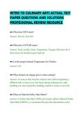 INTRO TO CULINARY ARTS ACTUAL TEST&NewLine;PAPER QUESTIONS AND SOLUTIONS&NewLine;PROFESSIONAL REVIEW RESOURCE