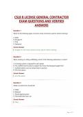 CSLB B LICENSE GENERAL CONTRACTOR EXAM QUESTIONS AND VERIFIED ANSWERS&period;