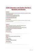 CSLB Contractor's Law Practice Test Part 2 Questions and Answers