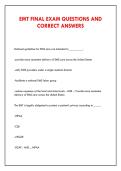 EMT FINAL EXAM QUESTIONS AND &NewLine;CORRECT ANSWERS 