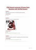 CSLB General Contractor B License Exam Questions with Verified Answers&period;