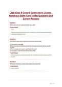 CSLB Class B General Contractor's License&mdash;Building's Exam Core Trades Questions and Correct Answers&period;