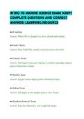 INTRO TO MARINE SCIENCE EXAM SCRIPT&NewLine;COMPLETE QUESTIONS AND CORRECT&NewLine;ANSWERS LEARNING RESOURCE