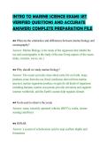INTRO TO MARINE SCIENCE EXAMS SET&NewLine;VERIFIED QUESTIONS AND ACCURATE&NewLine;ANSWERS COMPLETE PREPARATION FILE