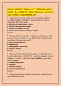FISDAP PARAMEDIC FINAL LATEST EXAM &sol;PARAMEDIC &NewLine;FISDAP FINAL EXAM TEST BANK REAL EXAM QUESTIONS &NewLine;AND CORRECT ANSWERS&vert;AGRADE 