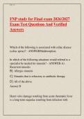 FNP study for Final exam 2026&sol;2027 &NewLine;Exam Test Questions And Verified &NewLine;Answers  