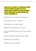 NUR 2474 EXAMS 5 CERTIFICATION&NewLine;EVALUATION EXAMS &lpar;ACTUAL&NewLine;2026&sol;2027&rpar; COMPLETE QUESTIONS&NewLine;AND ANSWERS GUARANTEED TO&NewLine;PASS&period; GRADED A&plus;