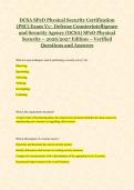 DCSA SPeD Physical Security Certification &NewLine;&lpar;PSC&rpar; Exam V1&ndash; Defense Counterintelligence &NewLine;and Security Agency &lpar;DCSA&rpar; SPeD Physical &NewLine;Security &ndash; 2026&sol;2027 Edition &ndash; Verified &NewLine;Questions and Answers