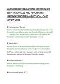 VARCAROLIS FOUNDATIONS QUESTION SET&NewLine;WITH RATIONALES AND PSYCHIATRIC&NewLine;NURSING PRINCIPLES AND ETHICAL CARE&NewLine;REVIEW 2026