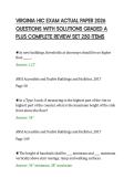 VIRGINIA HIC EXAM ACTUAL PAPER 2026&NewLine;QUESTIONS WITH SOLUTIONS GRADED A&NewLine;PLUS COMPLETE REVIEW SET 250 ITEMS