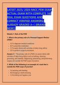 LATEST 2025&sol; 2026 NACC PSW EXAM ACTUAL EXAM WITH COMPLETE 160 REAL EXAM QUESTIONS AND CORRECT VERIFIED ANSWERS&sol; ALREADY GRADED A&plus;&vert; &lpar;BRAND NEW&excl;&excl;&rpar;