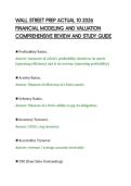 WALL STREET PREP ACTUAL 10 2026&NewLine;FINANCIAL MODELING AND VALUATION&NewLine;COMPREHENSIVE REVIEW AND STUDY GUIDE
