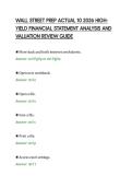 WALL STREET PREP ACTUAL 10 2026 HIGHYIELD FINANCIAL STATEMENT ANALYSIS AND&NewLine;VALUATION REVIEW GUIDE