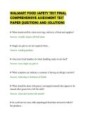 WALMART FOOD SAFETY TEST FINAL&NewLine;COMPREHENSIVE ASSESSMENT TEST&NewLine;PAPER QUESTIONS AND SOLUTIONS
