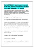MLS ASCP EXAM &vert; Question and Answer &vert;&NewLine;2026&sol;2027 Updated Study Guide &vert; Verified&NewLine;Past Paper Questions &vert; A&plus; Verified