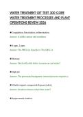 WATER TREATMENT OIT TEST 300 CORE&NewLine;WATER TREATMENT PROCESSES AND PLANT&NewLine;OPERATIONS REVIEW 2026