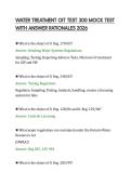 WATER TREATMENT OIT TEST 300 MOCK TEST&NewLine;WITH ANSWER RATIONALES 2026