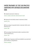WATER TREATMENT OIT TEST 300 PRACTICE&NewLine;QUESTIONS WITH DETAILED EXPLANATIONS&NewLine;2026