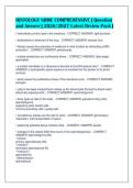 HISTOLOGY NBME COMPREHENSIVE &vert; Question&NewLine;and Answer &vert; 2026&sol;2027 Latest Review Pack &vert;