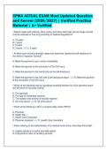 CPMA ACTUAL EXAM Most Updated Question&NewLine;and Answer &lpar;2026&sol;2027&rpar; &vert; Verified Practice&NewLine;Material &vert; A&plus; Verified