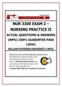 NUR 3300 Exam 2 &ndash; Nursing Practice II &lpar;2026&rpar;&colon; Actual Questions & Answers with Detailed Rationales &vert; William Paterson University &vert; 100&percnt; Pass Guarantee