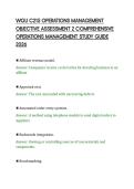 WGU C215 OPERATIONS MANAGEMENT&NewLine;OBJECTIVE ASSESSMENT 2 COMPREHENSIVE&NewLine;OPERATIONS MANAGEMENT STUDY GUIDE&NewLine;2026