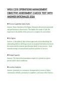WGU C215 OPERATIONS MANAGEMENT&NewLine;OBJECTIVE ASSESSMENT 2 MOCK TEST WITH&NewLine;ANSWER RATIONALES 2026