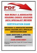 NAN MCKAY & ASSOCIATES HOUSING CHOICE VOUCHER &lpar;HCV&rpar; SPECIALIST REVIEW&NewLine;CERTIFICATION EXAM &NewLine;LATEST UPDATE &lpar;2026&sol;2027&rpar; QUESTIONS AND VERIFIED ANSWERS &vert; 100&percnt; CORRECT &vert; GRADED A&plus;