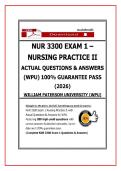 NUR 3300 Exam 1 &ndash; Nursing Practice II &lpar;2026&rpar;&colon; Actual Questions & Answers with Detailed Rationales &vert; William Paterson University &vert; 100&percnt; Pass Guarantee