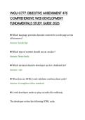 WGU C777 OBJECTIVE ASSESSMENT 475&NewLine;COMPREHENSIVE WEB DEVELOPMENT&NewLine;FUNDAMENTALS STUDY GUIDE 2026