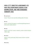 WGU C777 OBJECTIVE ASSESSMENT 475&NewLine;HIGH-YIELD RESPONSIVE DESIGN&comma; DOM&NewLine;MANIPULATION&comma; AND WEB STANDARDS&NewLine;SUMMARY 2026