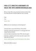 WGU C777 OBJECTIVE ASSESSMENT 475&NewLine;MOCK TEST WITH ANSWER RATIONALES 2026