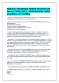 MEDICAL PARAMEDIC FISDAP Question and&NewLine;Answer &lpar;2026&sol;2027&rpar; &vert; Real Recently Tested&NewLine;Questions &vert; A&plus; Verified