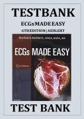 Updated&sol;Latest ECGs Made Easy 6th Edition Barbara Aehlert Comprehensive Cardiac Monitoring Test Bank Practice Questions Answers Rationales Electrocardiography Rhythm Interpretation Cardiac Nursing NCLEX Review Study Guide For Nursing Students 2025&ndash;2026&period;