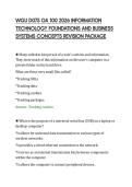 WGU D075 OA 100 2026 INFORMATION&NewLine;TECHNOLOGY FOUNDATIONS AND BUSINESS&NewLine;SYSTEMS CONCEPTS REVISION PACKAGE