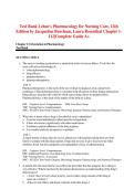 Test Bank Lehne's Pharmacology for Nursing Care&comma; 12th &NewLine;Edition by Jacqueline Burchum&comma; Laura Rosenthal Chapter 1- &NewLine;112&vert;Complete Guide A&plus;
