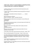 CMGT 385 INTRO TO SUSTAINABLE CONSTRUCTION QUESTIONS WITH VERIFIED ANSWERS
