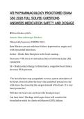 ATI PN PHARMACOLOGY PROCTORED EXAM &NewLine;350 2026 FULL SOLVED QUESTIONS &NewLine;ANSWERS MEDICATION SAFETY AND DOSAGE