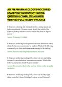 ATI PN PHARMACOLOGY PROCTORED &NewLine;EXAM PREP CURRENTLY TESTING &NewLine;QUESTIONS COMPLETE ANSWERS &NewLine;VERIFIED FULL REVIEW PACKAGE 