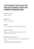 ATI RN COMMUNITY HEALTH 8 2026 CORE &NewLine;PUBLIC HEALTH NURSING CONCEPTS AND &NewLine;COMMUNITY INTERVENTION GUIDE