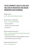 ATI RN COMMUNITY HEALTH 8 2026 HIGH&NewLine;YIELD HEALTH PROMOTION AND DISEASE &NewLine;PREVENTION STUDY MATERIALS