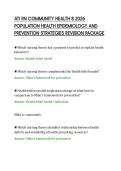 ATI RN COMMUNITY HEALTH 8 2026 &NewLine;POPULATION HEALTH EPIDEMIOLOGY AND &NewLine;PREVENTION STRATEGIES REVISION PACKAGE