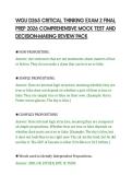 WGU D265 CRITICAL THINKING EXAM 2 FINAL&NewLine;PREP 2026 COMPREHENSIVE MOCK TEST AND&NewLine;DECISION-MAKING REVIEW PACK