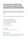 WGU D265 CRITICAL THINKING EXAM 2&NewLine;STUDY GUIDE 2026 COMPLETE QUESTION&NewLine;BANK AND ANALYTICAL REASONING REVIEW