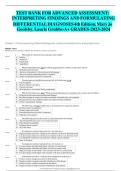 Updated&sol;Latest Advanced Assessment Interpreting Findings and Formulating Differential Diagnoses 4th Edition Mary Jo Goolsby Laurie Grubbs Test Bank Complete All Chapters Comprehensive Advanced Health Assessment Resource Practice Questions Answers Rational