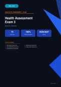 NSG 3160 Health Assessment Exam 3 Actual Exam 2026&sol;2027 &ndash; Complete Exam-Style Questions &vert; 100&percnt; Verified &ndash; Pass Guaranteed &ndash; A&plus; Graded&NewLine;&NewLine;